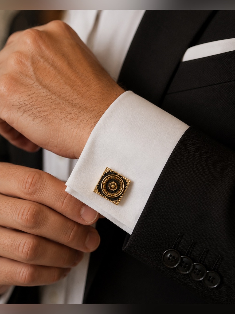 Vintage Casino Roulette Wheel Cufflinks Gold Tone Men’s Las Vegas Novelty Gift